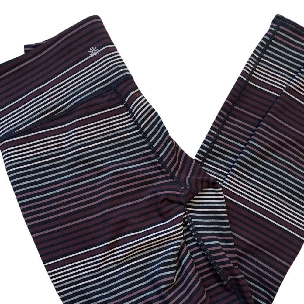 ATHLETA Chaturanga Expanse Stripe Colorblock High Rise Tight Yoga Small